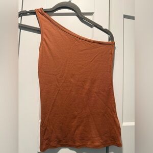 a new day Rust Ribbed Top